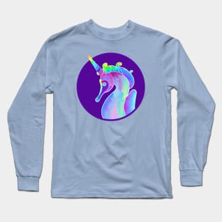Unicorn Seahorse Artwork Long Sleeve T-Shirt
